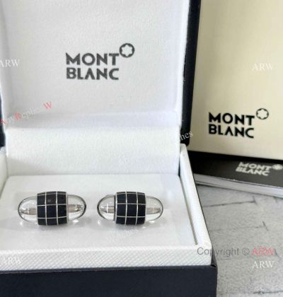 AAA Grade Copy Montblanc Star Walker Steel&Rubber Cufflinks